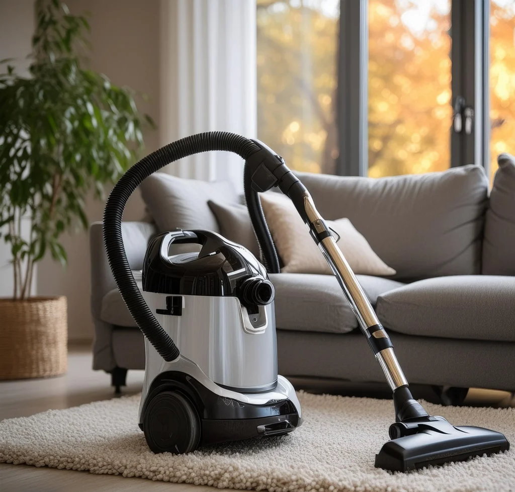 A person using a handheld vacuum cleaner to clean a beige carpet in a well-lit room with a grey sofa and a plant in the background.

Share